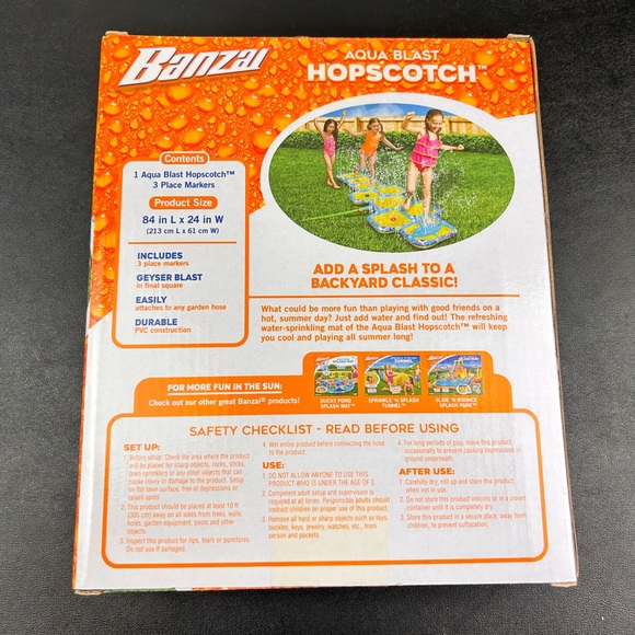 Banzai Aqua Blast Hopscotch Water Sprinkler Summer Game - Picture 5 of 11